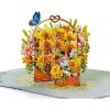 CUT POPUP.COM Mothers Day Card, 3D Pop Up Birthday Paper Art Greeting Card, Father’s Day, Meaningful Gift for Dad, Husband, Grandpa (Hummingbird)(Sunflower Basket w Cat-6x8in)