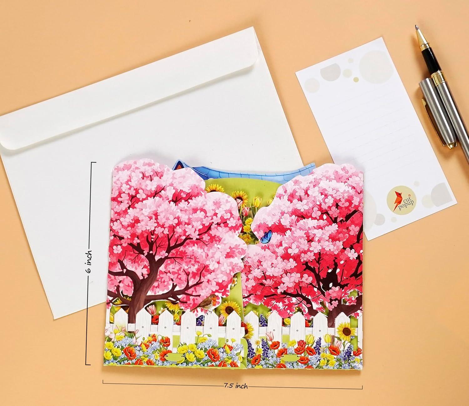 image:imageCUTPOPUP Iris Bouquet Birthday Card Pop Up 85x7 Mothers Day 3D Greeting Paper Flower Card Bouquet of Iris FL202USHome with Mom6x8in