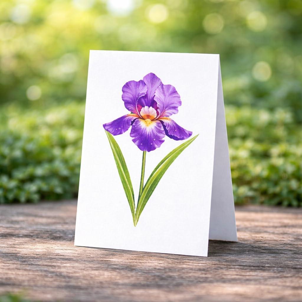 image:imageCUTPOPUP Iris Bouquet Birthday Card Pop Up 85x7 Mothers Day 3D Greeting Paper Flower Card Bouquet of Iris FL202USIris Flower Bouquet85x7in