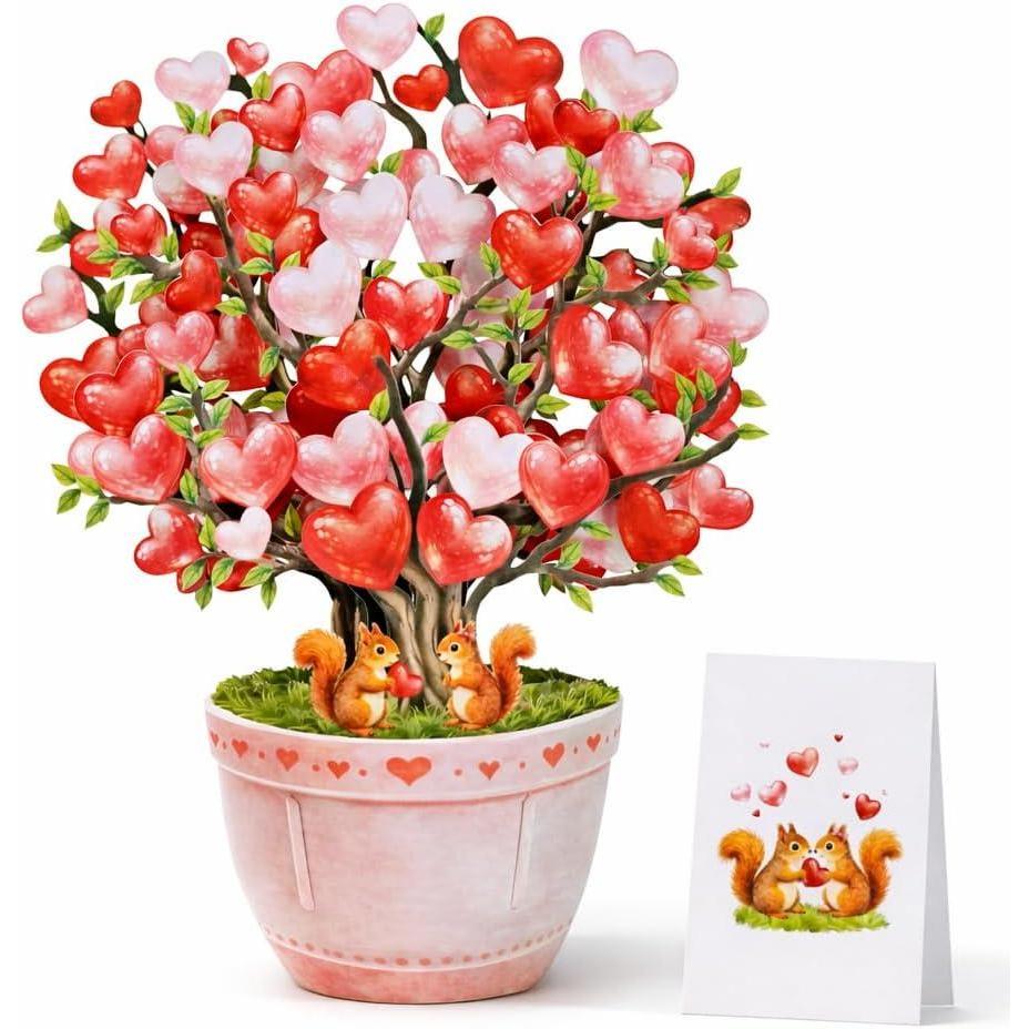 image:imageCUTPOPUP Heartree Bouquet Anniversary Card Pop Up 85x7 Happy Birthday 3D Greeting Paper Heart Flower Card Bouquet of Heartree FL203US