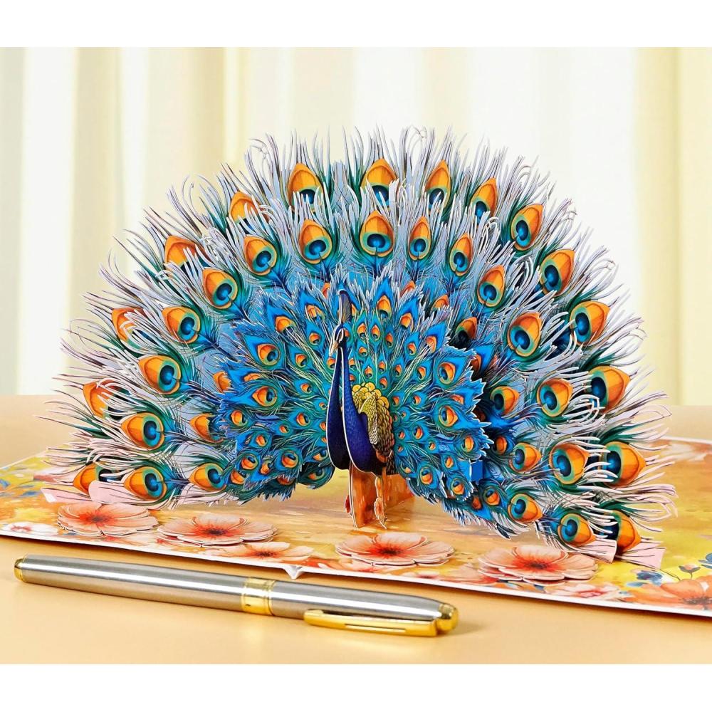 image:imageCUTPOPUP Iris Bouquet Birthday Card Pop Up 85x7 Mothers Day 3D Greeting Paper Flower Card Bouquet of Iris FL202USBlue Peacock6x8in