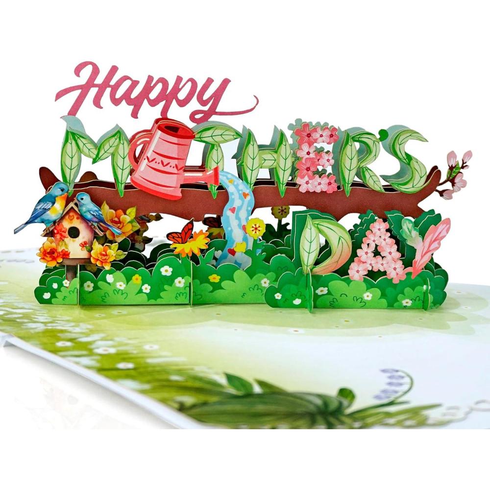 image:imageCUTPOPUP Iris Bouquet Birthday Card Pop Up 85x7 Mothers Day 3D Greeting Paper Flower Card Bouquet of Iris FL202USHappy Mothers Day Text6x8in
