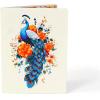 CUTPOPUP Iris Bouquet, Birthday Card Pop Up, 8.5″x7″, Mothers Day, 3D Greeting Paper Flower Card (Bouquet of Iris) FL202US(Blue Peacock-6x8in)