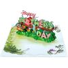 CUTPOPUP Iris Bouquet, Birthday Card Pop Up, 8.5″x7″, Mothers Day, 3D Greeting Paper Flower Card (Bouquet of Iris) FL202US(Happy Mother’s Day Text-6x8in)