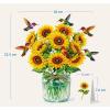 CUTPOPUP Iris Bouquet, Birthday Card Pop Up, 8.5″x7″, Mothers Day, 3D Greeting Paper Flower Card (Bouquet of Iris) FL202US(Hummingbird Bouquet-8.5x7in)