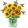 CUTPOPUP Iris Bouquet, Birthday Card Pop Up, 8.5″x7″, Mothers Day, 3D Greeting Paper Flower Card (Bouquet of Iris) FL202US(Hummingbird Bouquet-8.5x7in)