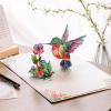 CUTPOPUP Iris Bouquet, Birthday Card Pop Up, 8.5″x7″, Mothers Day, 3D Greeting Paper Flower Card (Bouquet of Iris) FL202US(Hummingbird Purple Flower-6x8in)