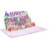 CUTPOPUP Iris Bouquet, Birthday Card Pop Up, 8.5″x7″, Mothers Day, 3D Greeting Paper Flower Card (Bouquet of Iris) FL202US(MothersDayText Peony-6x8in)
