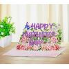 CUTPOPUP Iris Bouquet, Birthday Card Pop Up, 8.5″x7″, Mothers Day, 3D Greeting Paper Flower Card (Bouquet of Iris) FL202US(MothersDayText Peony-6x8in)