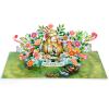 CUTPOPUP Iris Bouquet, Birthday Card Pop Up, 8.5″x7″, Mothers Day, 3D Greeting Paper Flower Card (Bouquet of Iris) FL202US(Rabbit Mama-6x8in)