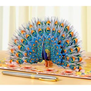 CUTPOPUP Iris Bouquet, Birthday Card Pop Up, 8.5″x7″, Mothers Day, 3D Greeting Paper Flower Card (Bouquet of Iris) FL202US(Blue Peacock-6x8in)