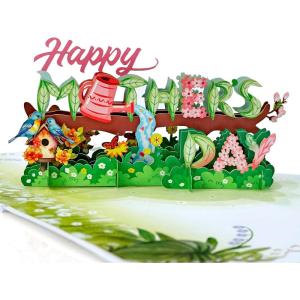 CUTPOPUP Iris Bouquet, Birthday Card Pop Up, 8.5″x7″, Mothers Day, 3D Greeting Paper Flower Card (Bouquet of Iris) FL202US(Happy Mother’s Day Text-6x8in)