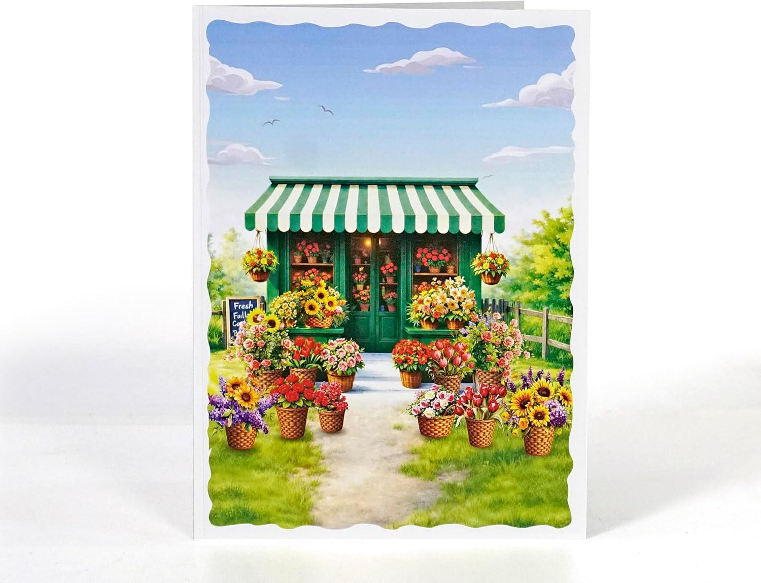 image:imageCUTPOPUP Birthday Card for Women Mothers Day Card Pop Up 3D Birthday Greeting Gift for Mom Grandma Women Mother Queen AN181USFlower Shop 6x8in