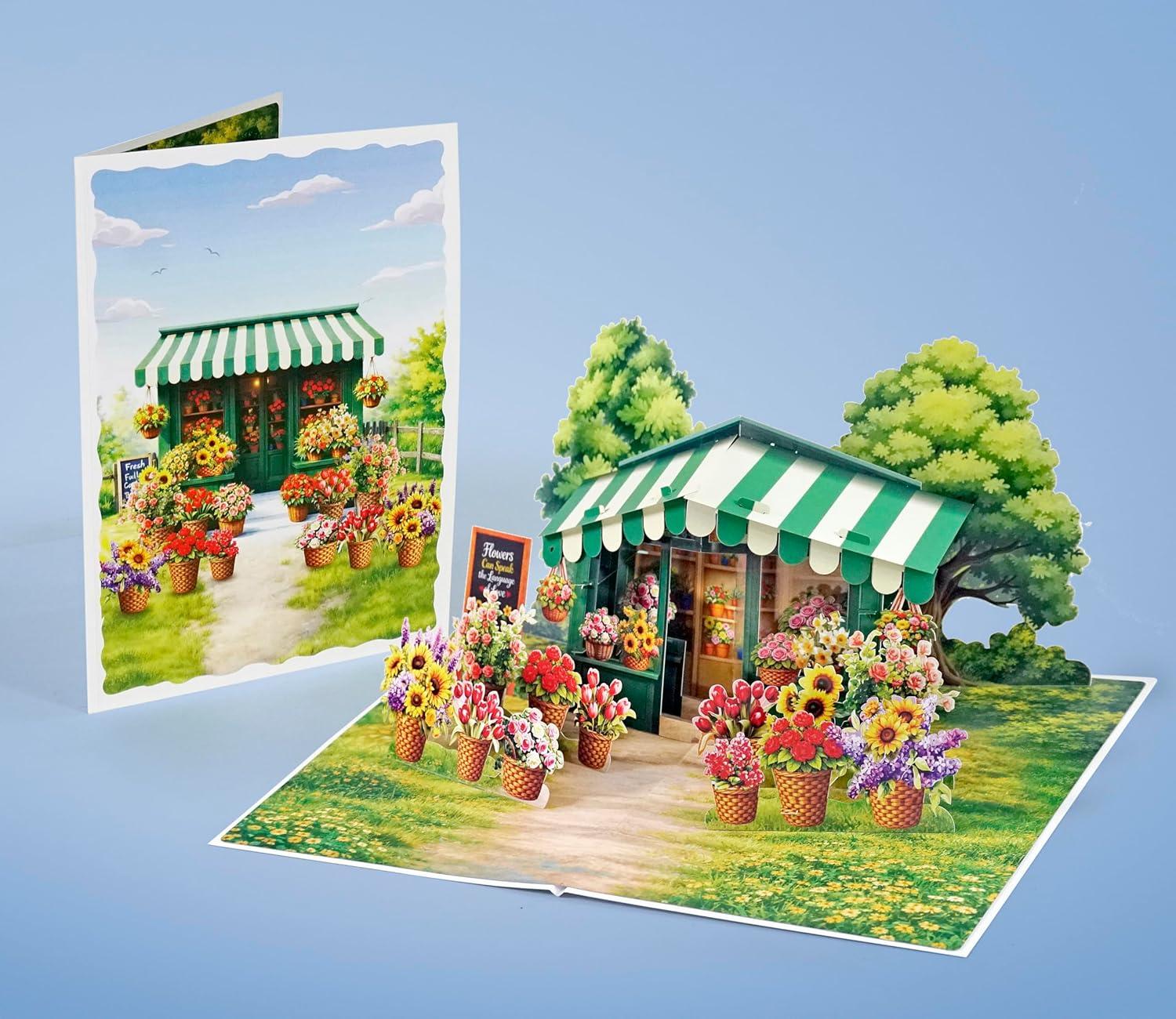 image:imageCUTPOPUP Birthday Card for Women Mothers Day Card Pop Up 3D Birthday Greeting Gift for Mom Grandma Women Mother Queen AN181USFlower Shop 6x8in