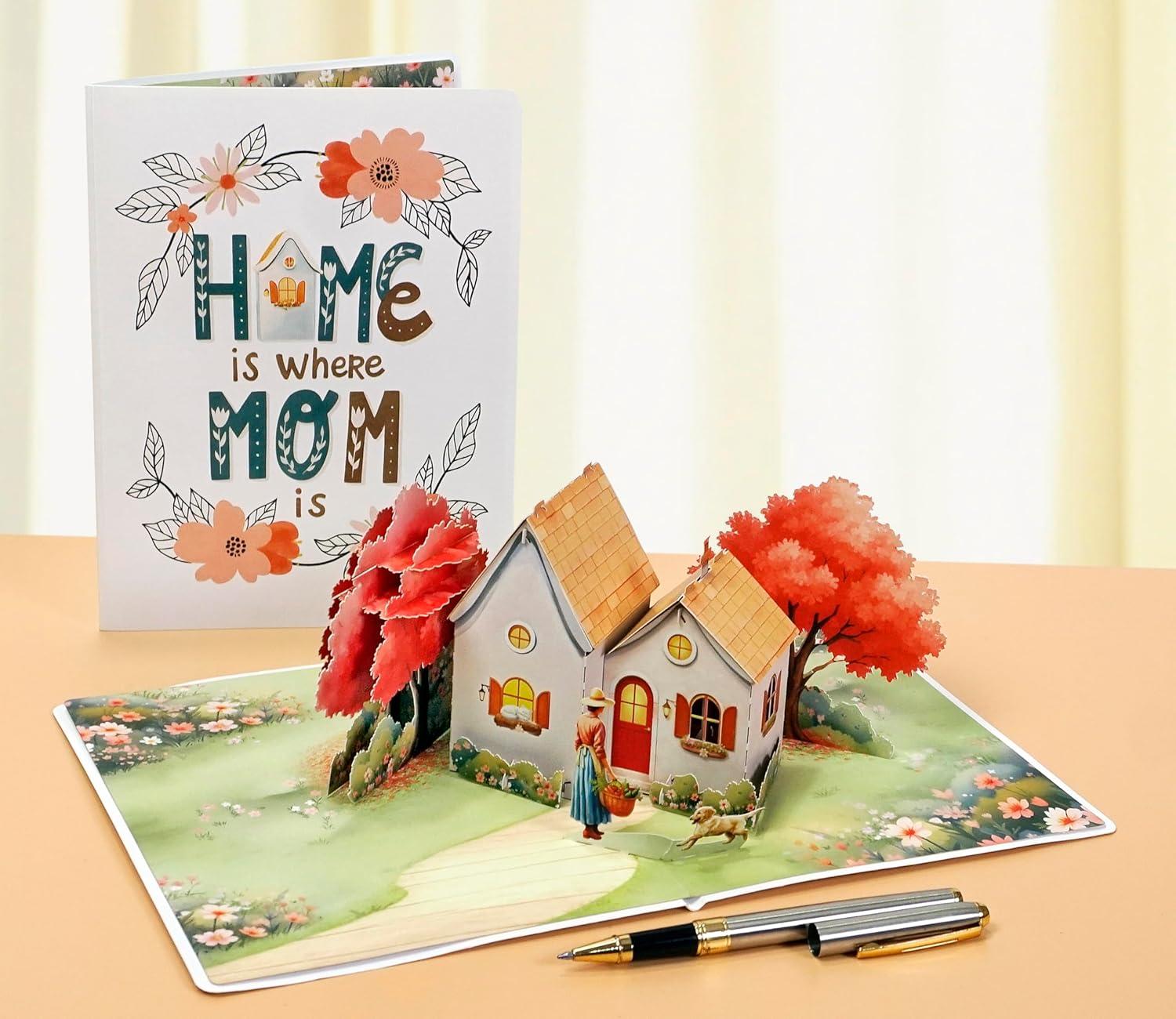 image:imageCUTPOPUP Birthday Card for Women Mothers Day Card Pop Up 3D Birthday Greeting Gift for Mom Grandma Women Mother Queen AN181USMom Home6x8in
