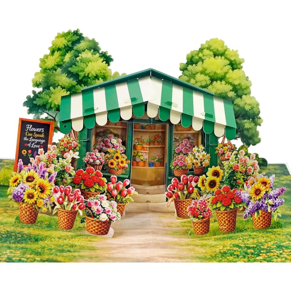 image:imageCUTPOPUP Birthday Card for Women Mothers Day Card Pop Up 3D Birthday Greeting Gift for Mom Grandma Women Mother Queen AN181USFlower Shop 6x8in
