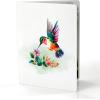 CUTPOPUP Birthday Card for Women, Mothers Day Card Pop Up, 3D Birthday Greeting Gift for Mom, Grandma, Women (Mother Queen) AN181US(Hummingbird Purple Flower-6x8in)