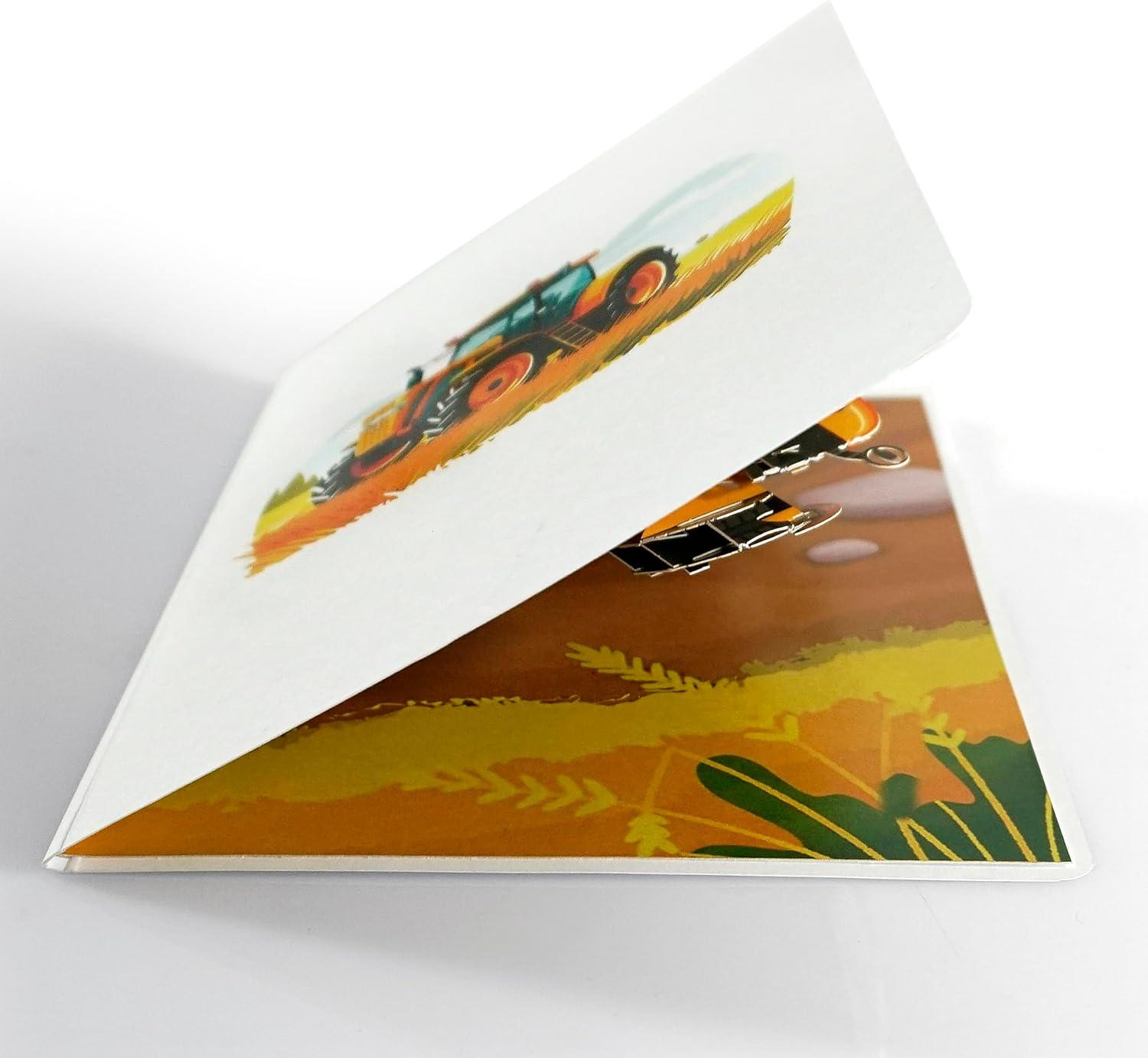 image:imageCUTPOPUP Fathers Day Card 3D Pop Up Paper Art Greeting Card Meaningful Gift for Dad Husband Grandpa Call No1 Dad SD282USTractor6x8in