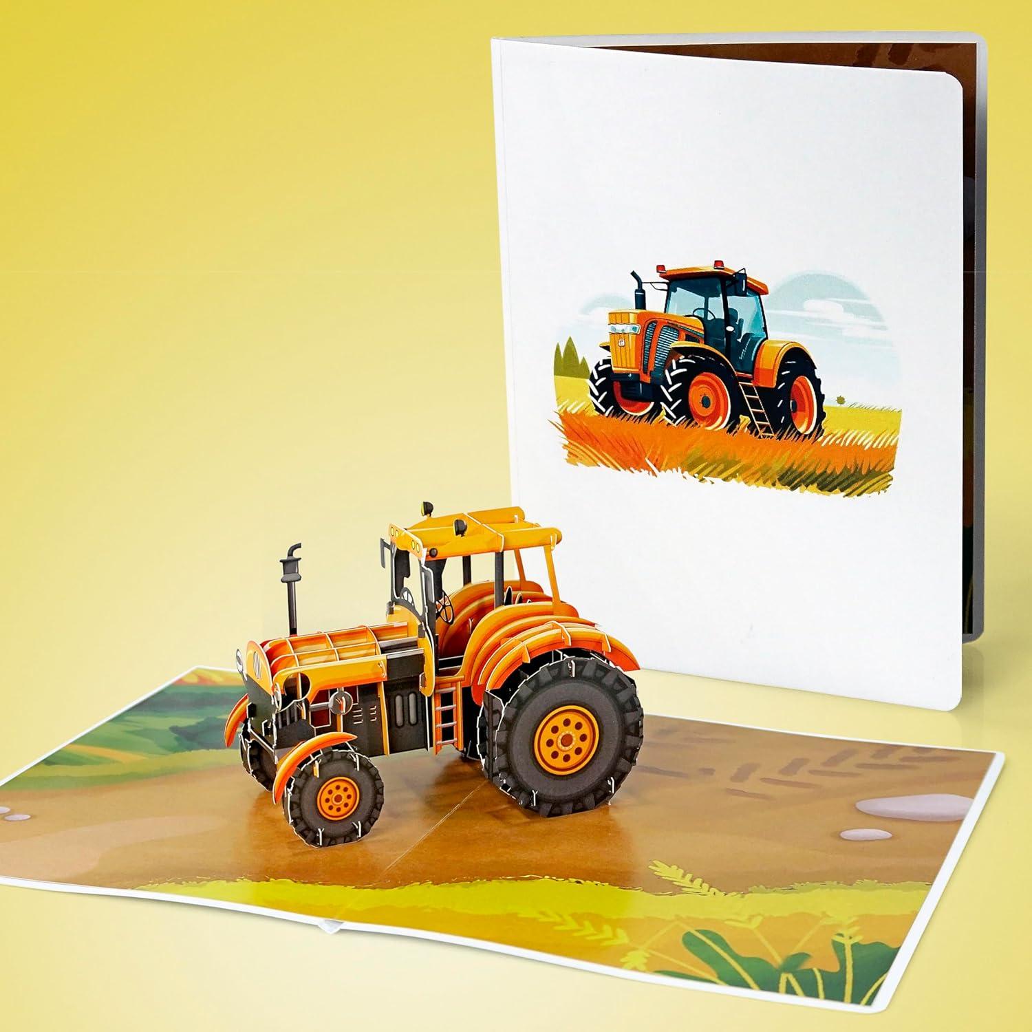image:imageCUTPOPUP Fathers Day Card 3D Pop Up Paper Art Greeting Card Meaningful Gift for Dad Husband Grandpa Call No1 Dad SD282USTractor6x8in