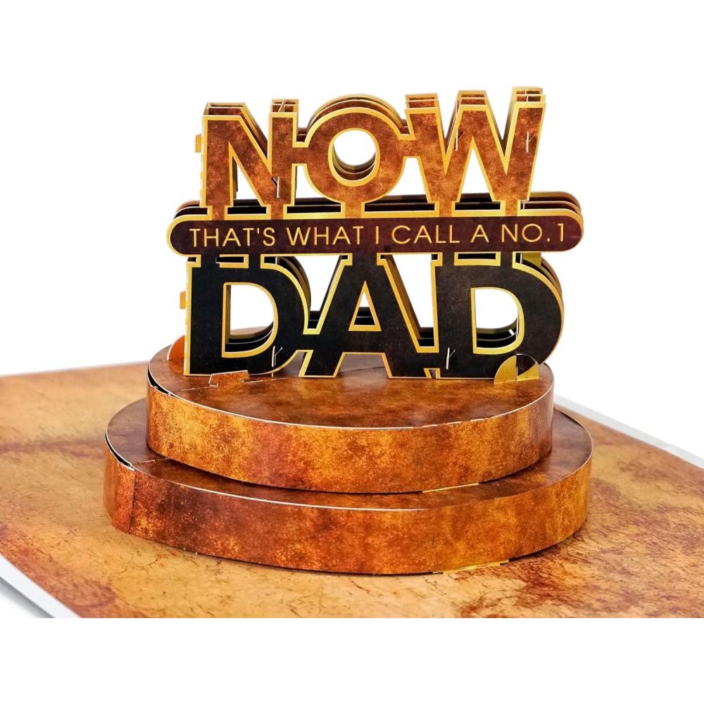 image:imageCUTPOPUP Fathers Day Card 3D Pop Up Paper Art Greeting Card Meaningful Gift for Dad Husband Grandpa Call No1 Dad SD282USCall No1 Dad6x8in
