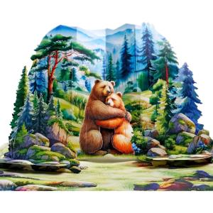 CUTPOPUP Fathers Day Card, 3D Pop Up Paper Art Greeting Card, Meaningful Gift for Dad, Husband, Grandpa (Call No.1 Dad) SD282US(Bear Couple-6x8in)