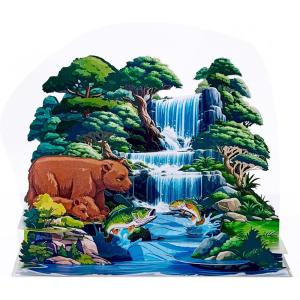 CUTPOPUP Fathers Day Card, 3D Pop Up Paper Art Greeting Card, Meaningful Gift for Dad, Husband, Grandpa (Call No.1 Dad) SD282US(Bear Mama-6x8in)
