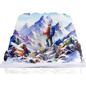 CUTPOPUP Fathers Day Card, 3D Pop Up Paper Art Greeting Card, Meaningful Gift for Dad, Husband, Grandpa (Call No.1 Dad) SD282US(Rock Climbing-6x8in)