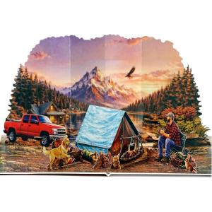 CUTPOPUP Fathers Day Card, Adventure Awaits Pop Up Card, 3D Travel Theme Greeting Card, Bon Voyage Card for Friend, Retirement, Graduation, New Journey Gift, Birthday & All Occasions OC231US