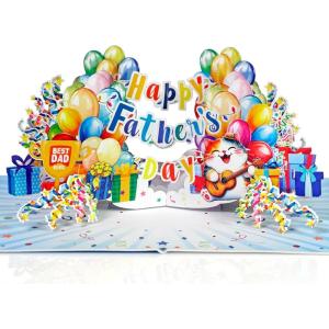 CUTPOPUP HappyFathersDay Balloon, Mothers Day Card Pop Up, 3D Birthday Greeting Card, Mother’s Day Card for Women, Mom, Wife, Grandma, Daughter (Happy Fathers Day Balloon) SD243US1520